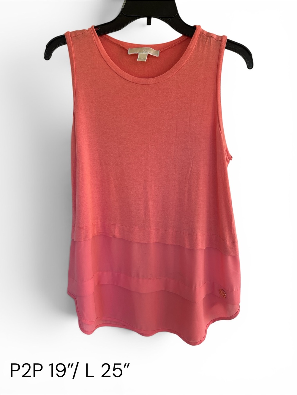MICHAEL Michael Kors Coral Layered Chiffon Hem Tank